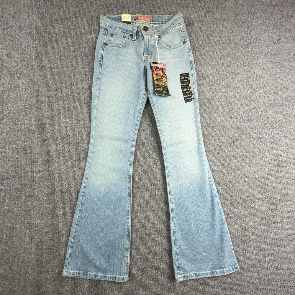 Levi's 518 Superlow Boot Cut Jeans Juniors 0 Light Wash Low Rise Y2K 629378-000